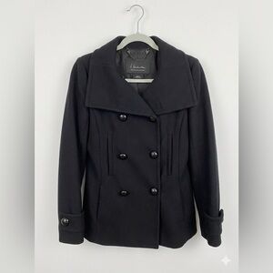 ARITZIA Babaton Black Wool Pea Coat